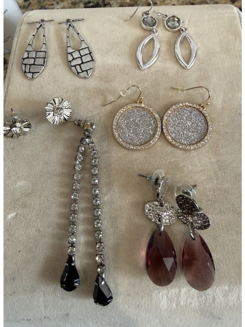 Lot Of 6 Pairs Of Earrings Pierced